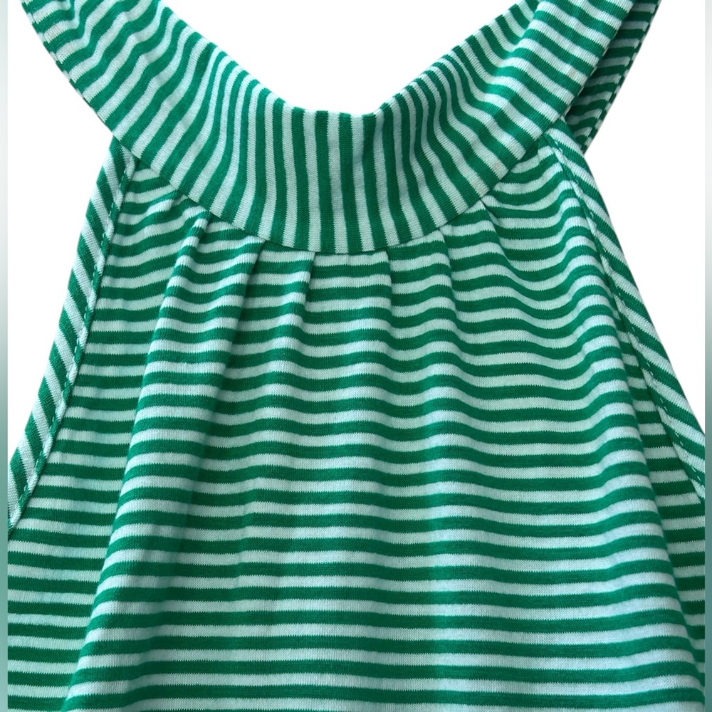 NWT Molli & Mia Summery Green White Stripe Tie Neck Halter Top Size M - Picture 3 of 11